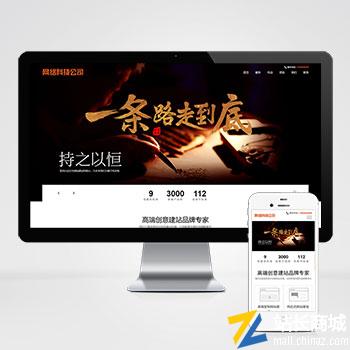 响应式高端网络公司网站建设类pbootcms模板