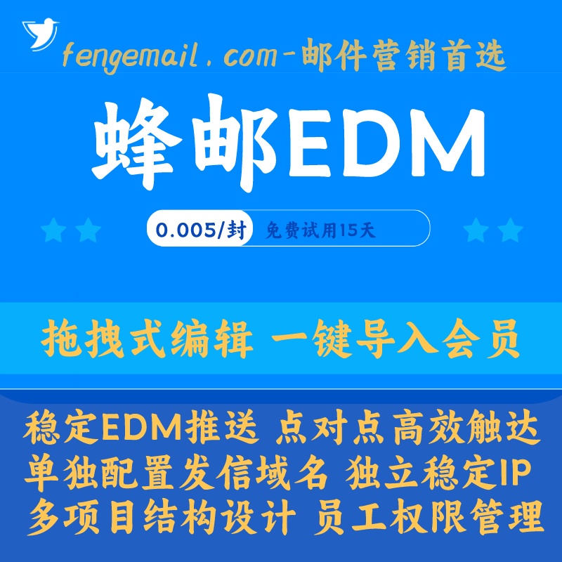 蜂邮EDM/模板制作邮件/邮件群发/一键导入/邮件营销系统/可演示试用