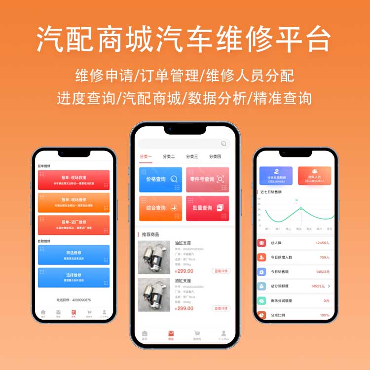 汽配商城|汽车维修预约报单转单平台系统app/pc