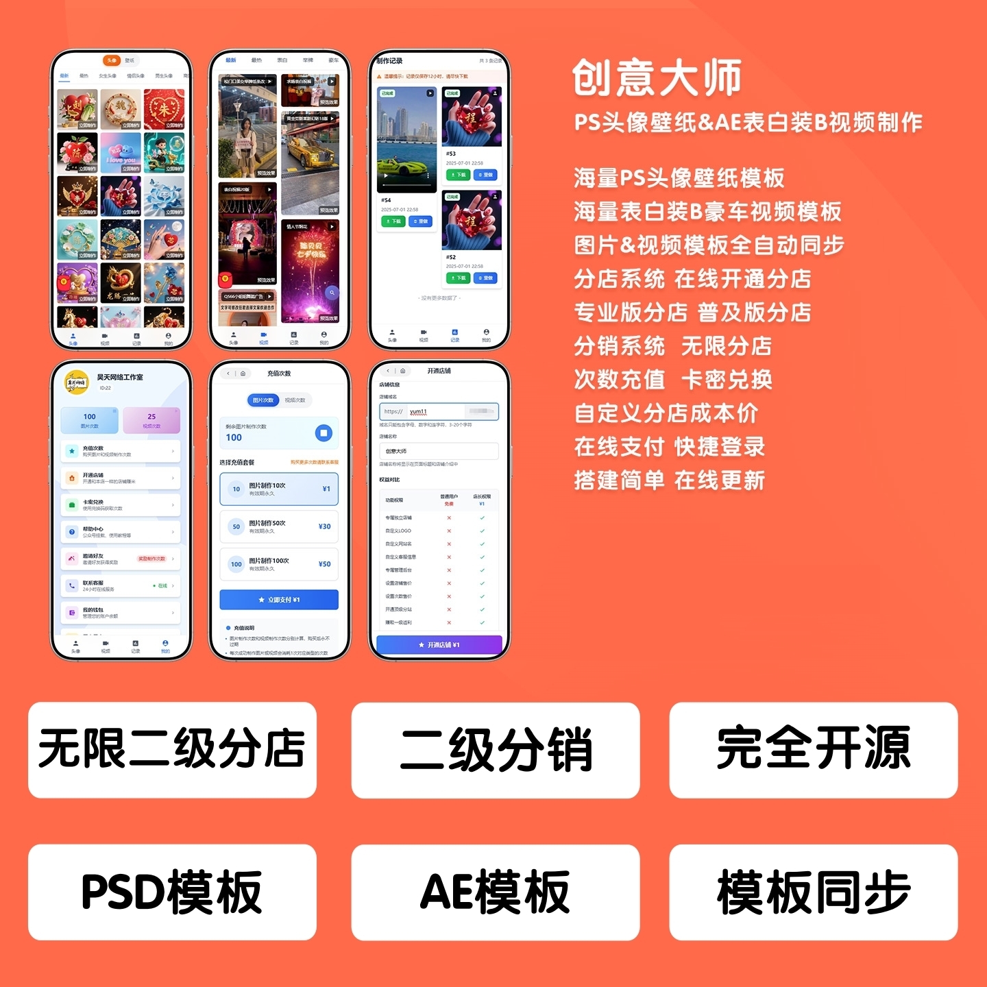 头像在线生成制作表白装B炫富视频在线生成PSAE在线生成系统无限双版本分站